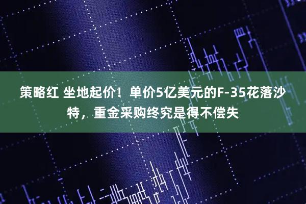 策略红 坐地起价！单价5亿美元的F‑35花落沙特，重金采购终究是得不偿失